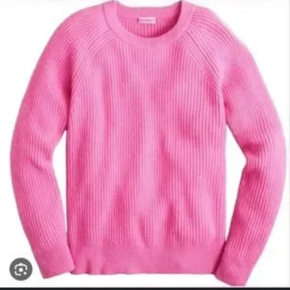 J. Crew Pink Ribbed Cashmere Sweater Preppy size medium - Picture 1 of 6